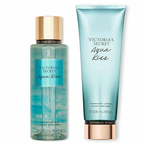 VS Victoria's Secret Aqua Kiss Fragrance Body Lotion and Mist Set NEW - Picture 1 of 6